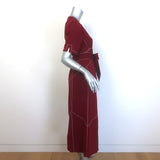 ME+EM Modern Twill Contrast Stitch Midi Dress Intense Red Size US 4 NEW