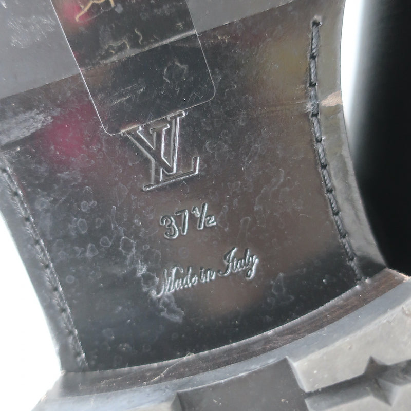 Louis Vuitton Discovery Ankle Boots Black Leather &amp; Monogram Canvas Size 37.5