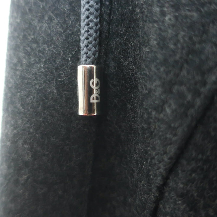 D&amp;G Dolce &amp; Gabbana Shearling &amp; Fur Collar Wool Parka Jacket Charcoal Size 48