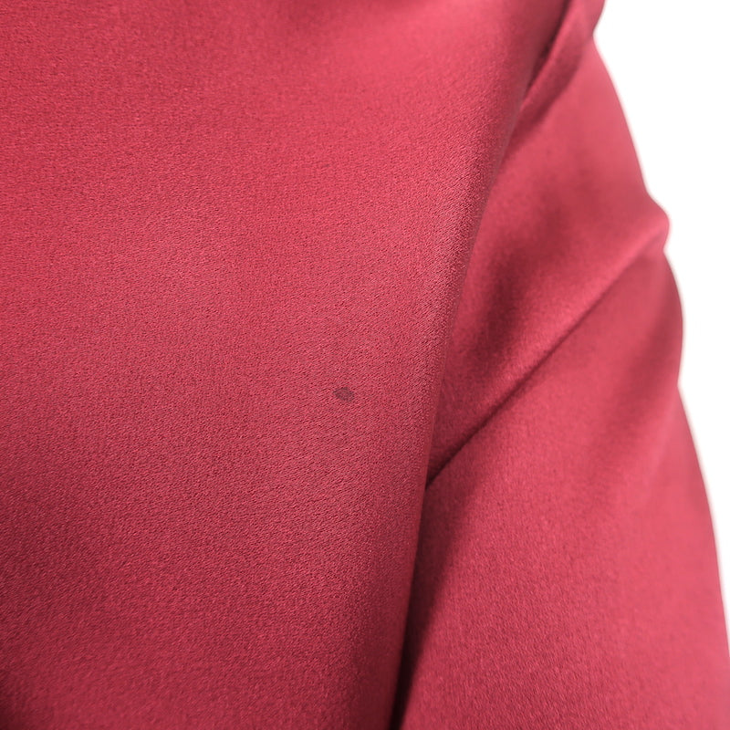 Monse One-Shoulder Pajama Dress Burgundy Satin Size 4