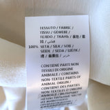 Gucci Contrast-Trim Ruffle Blouse Beige Silk Size 46 Long Sleeve Top NEW