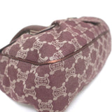 Vintage Celine Macadam Large Shoulder Bag Burgundy Triomphe Canvas