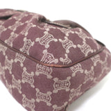Vintage Celine Macadam Large Shoulder Bag Burgundy Triomphe Canvas