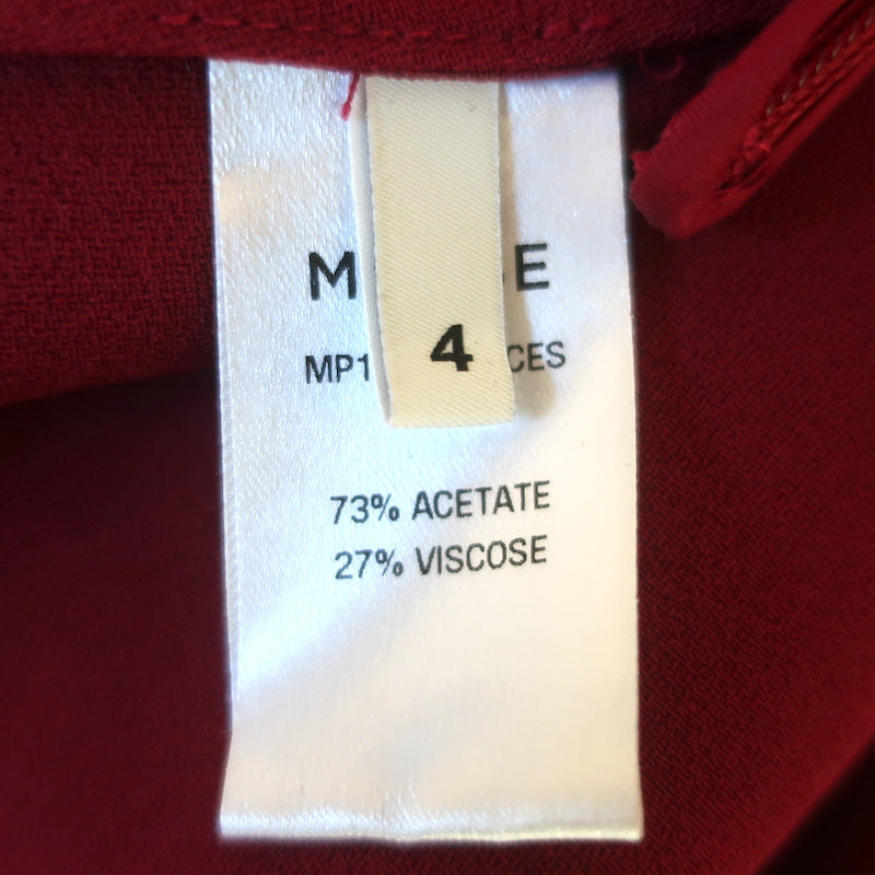 Monse One-Shoulder Pajama Dress Burgundy Satin Size 4