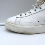 Golden Goose Purestar Sneakers White Leather with Silver Glitter Size 39