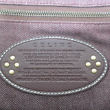 Vintage Celine Macadam Large Shoulder Bag Burgundy Triomphe Canvas