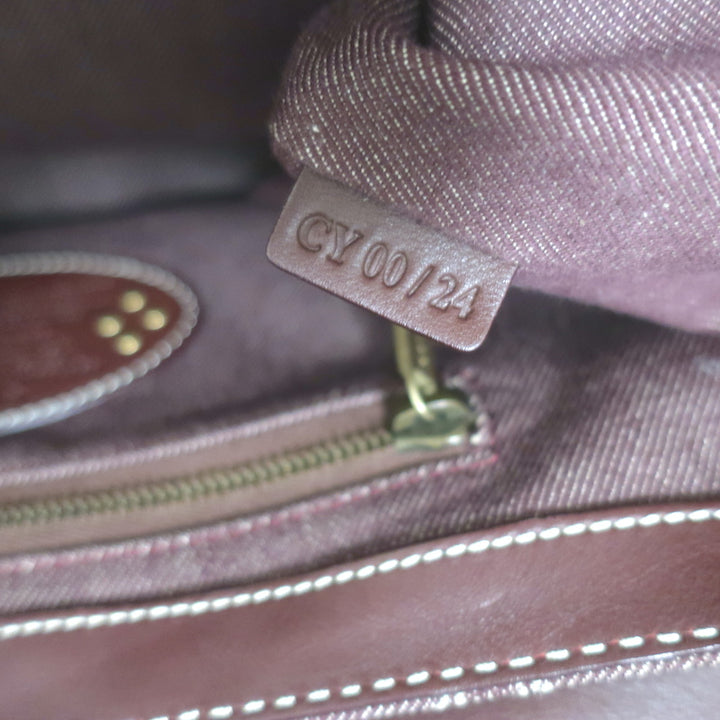 Vintage Celine Macadam Large Shoulder Bag Burgundy Triomphe Canvas