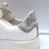 Golden Goose Purestar Sneakers White Leather with Silver Glitter Size 39