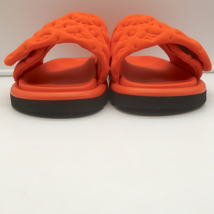 Louis Vuitton Pool Pillow Mules Orange Monogram Nylon Size 40 Flat Slide Sandals