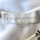 Stella McCartney Floral-Front Blouse White/Gray Silk Size 38 Long Sleeve Top