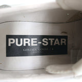 Golden Goose Purestar Sneakers White Leather with Silver Glitter Size 39