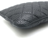 Chanel 2015 O Case Clutch Black Perforated Lambskin Leather