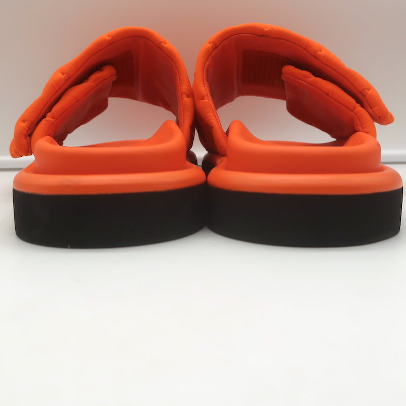 Louis Vuitton Pool Pillow Mules Orange Monogram Nylon Size 40 Flat Slide Sandals