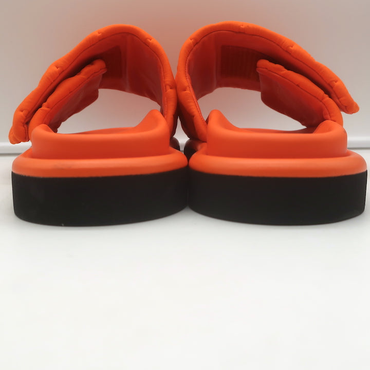 Louis Vuitton Pool Pillow Mules Orange Monogram Nylon Size 40 Flat Slide Sandals