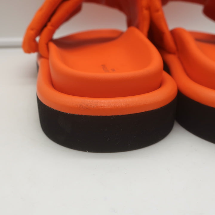 Louis Vuitton Pool Pillow Mules Orange Monogram Nylon Size 40 Flat Slide Sandals