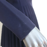 Sportmax Pleated Peplum Sweater Navy Stretch Knit Size Medium