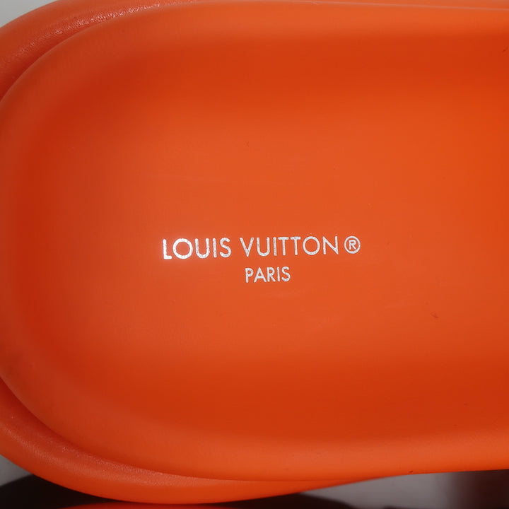 Louis Vuitton Pool Pillow Mules Orange Monogram Nylon Size 40 Flat Slide Sandals