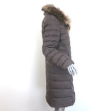 Bogner Fur-Collar Down Puffer Coat Mauve Gray Size US 8