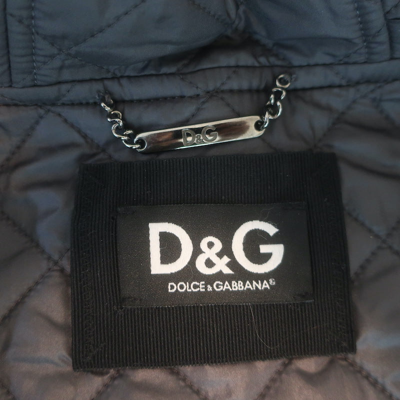 D&amp;G Dolce &amp; Gabbana Shearling &amp; Fur Collar Wool Parka Jacket Charcoal Size 48