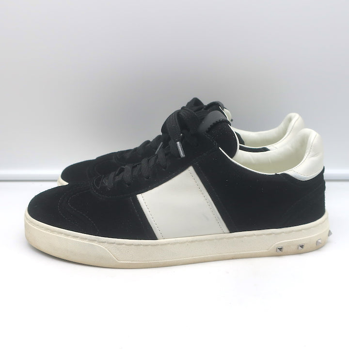 Valentino Fly Crew Low Top Sneakers Black Suede Size 39