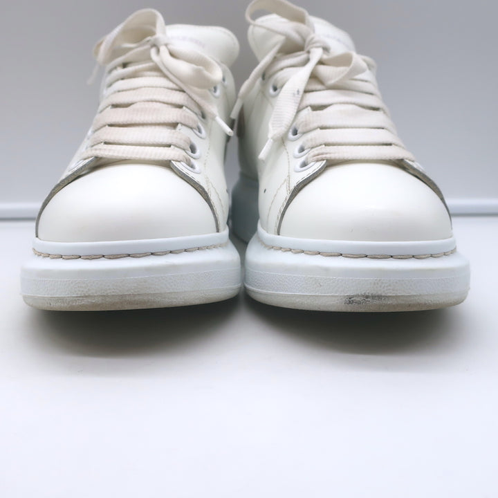 Alexander McQueen Oversized Sneakers White Leather &amp; Patchouli Suede Size 38.5 E