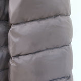 Bogner Fur-Collar Down Puffer Coat Mauve Gray Size US 8