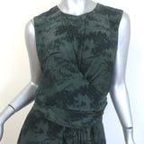 Altuzarra Penny Wrap-Effect Maxi Dress Forest Green Printed Silk Size 40