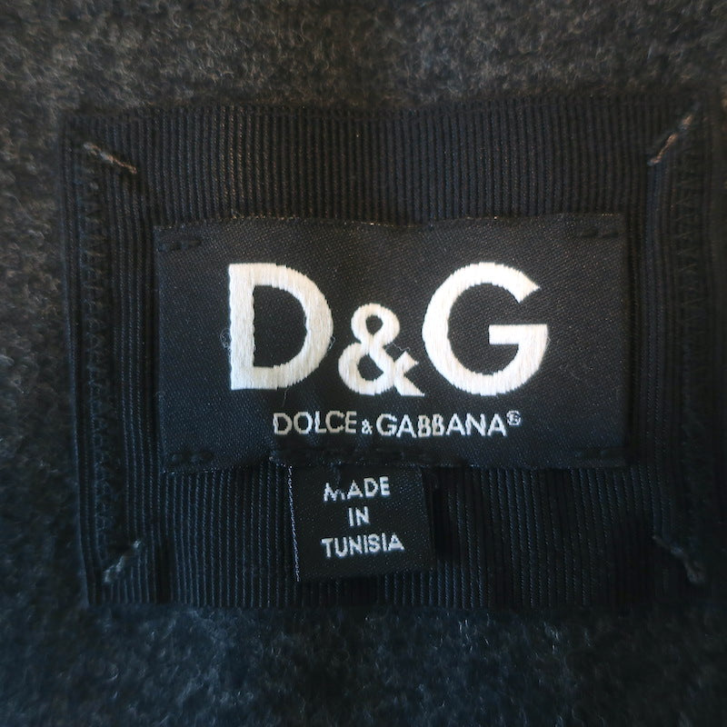D&amp;G Dolce &amp; Gabbana Shearling &amp; Fur Collar Wool Parka Jacket Charcoal Size 48