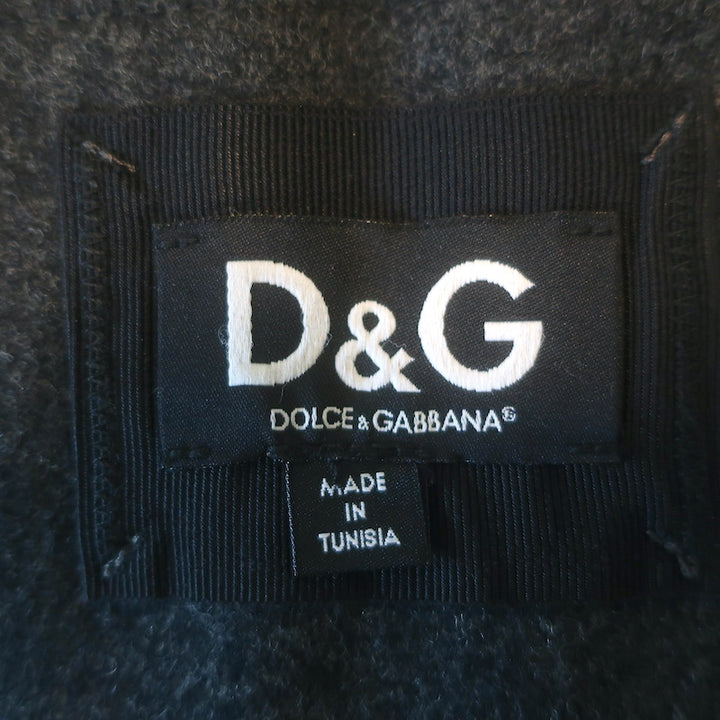 D&amp;G Dolce &amp; Gabbana Shearling &amp; Fur Collar Wool Parka Jacket Charcoal Size 48