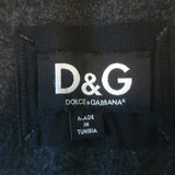 D&G Dolce & Gabbana Shearling & Fur Collar Wool Parka Jacket Charcoal Size 48