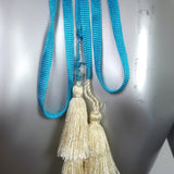 Alexis Halter Maxi Dress Celestine Blue Waves Knit Size Medium