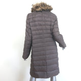 Bogner Fur-Collar Down Puffer Coat Mauve Gray Size US 8