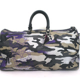 Christian Dior Anselm Reyle Camouflage Duffle Bag Gold/Purple Coated Canvas