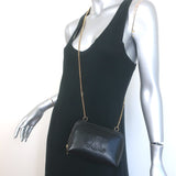 Celine Cuir Triomphe Clutch on Chain Black Leather Crossbody