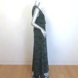 Altuzarra Penny Wrap-Effect Maxi Dress Forest Green Printed Silk Size 40