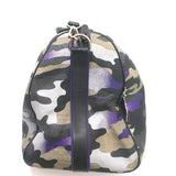 Christian Dior Anselm Reyle Camouflage Duffle Bag Gold/Purple Coated Canvas