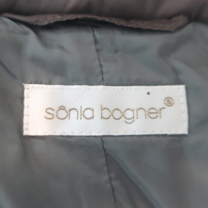 Bogner Fur-Collar Down Puffer Coat Mauve Gray Size US 8