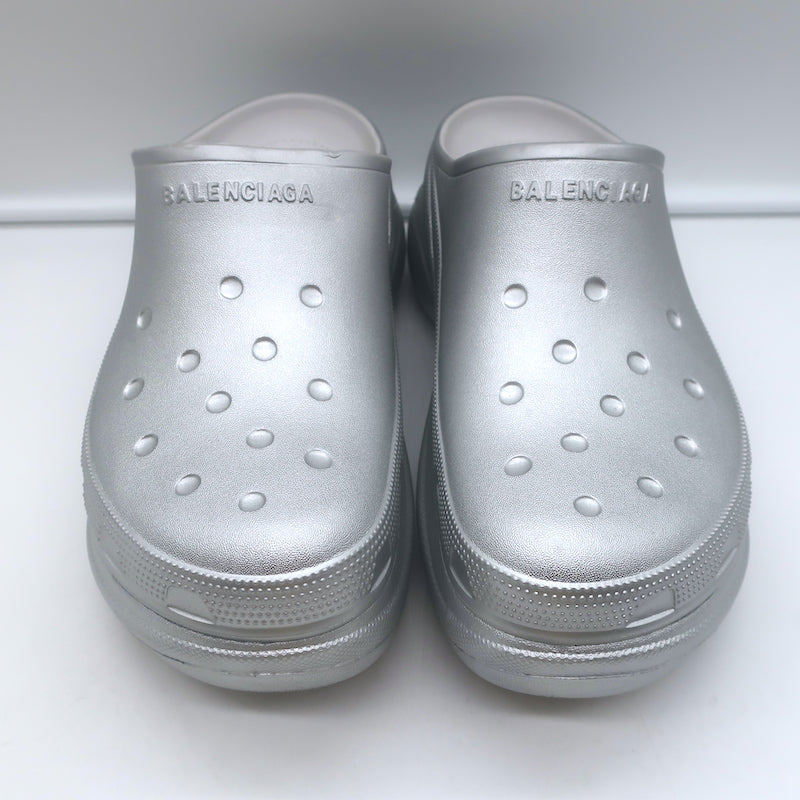 Balenciaga x Crocs Platform Mules Silver Size 41