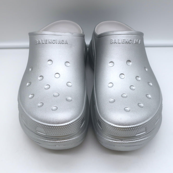 Balenciaga x Crocs Platform Mules Silver Size 41