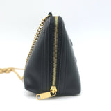 Celine Cuir Triomphe Clutch on Chain Black Leather Crossbody