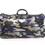 Christian Dior Anselm Reyle Camouflage Duffle Bag Gold/Purple Coated Canvas