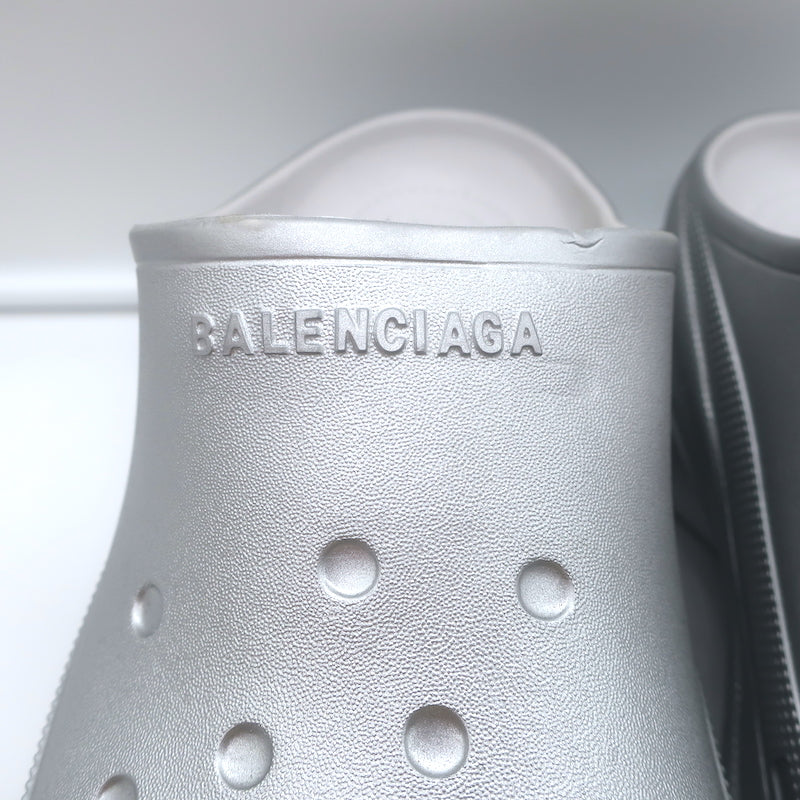 Balenciaga x Crocs Platform Mules Silver Size 41