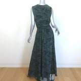 Altuzarra Penny Wrap-Effect Maxi Dress Forest Green Printed Silk Size 40