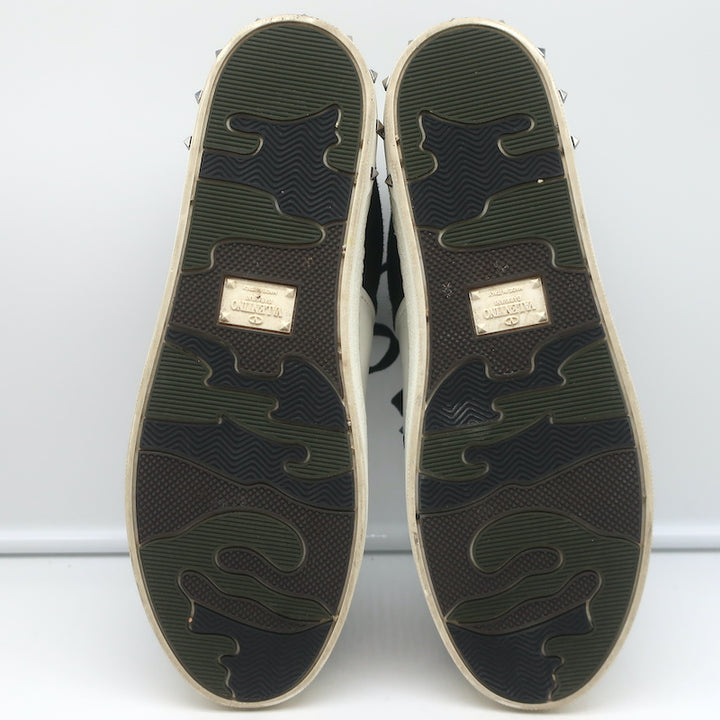 Valentino Fly Crew Low Top Sneakers Black Suede Size 39