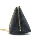 Celine Cuir Triomphe Clutch on Chain Black Leather Crossbody