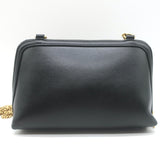 Celine Cuir Triomphe Clutch on Chain Black Leather Crossbody