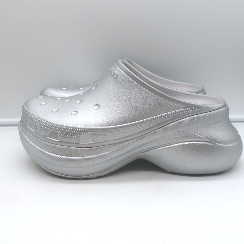 Balenciaga x Crocs Platform Mules Silver Size 41