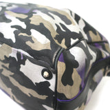 Christian Dior Anselm Reyle Camouflage Duffle Bag Gold/Purple Coated Canvas