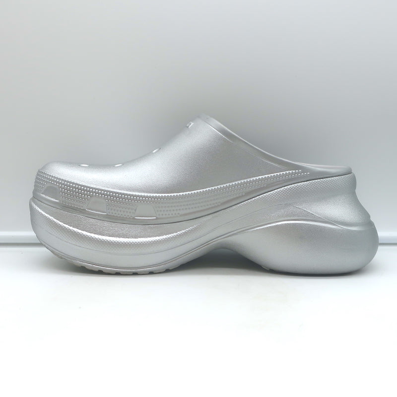 Balenciaga x Crocs Platform Mules Silver Size 41