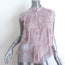 Alexander McQueen Sleeveless Ruffle Blouse Light Pink Printed Chiffon Size 40